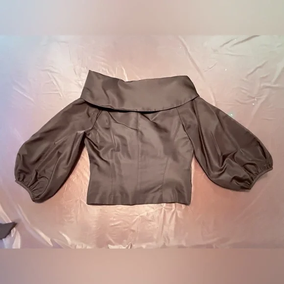 Per Se by Carlisle Chocolate Brown 100% Silk Wrap Blouse Size 10/Medium - Picture 10 of 12